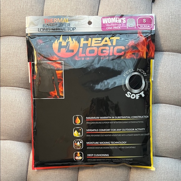 Women's Black Thermal Long Sleeve Top - Picture 1 of 6